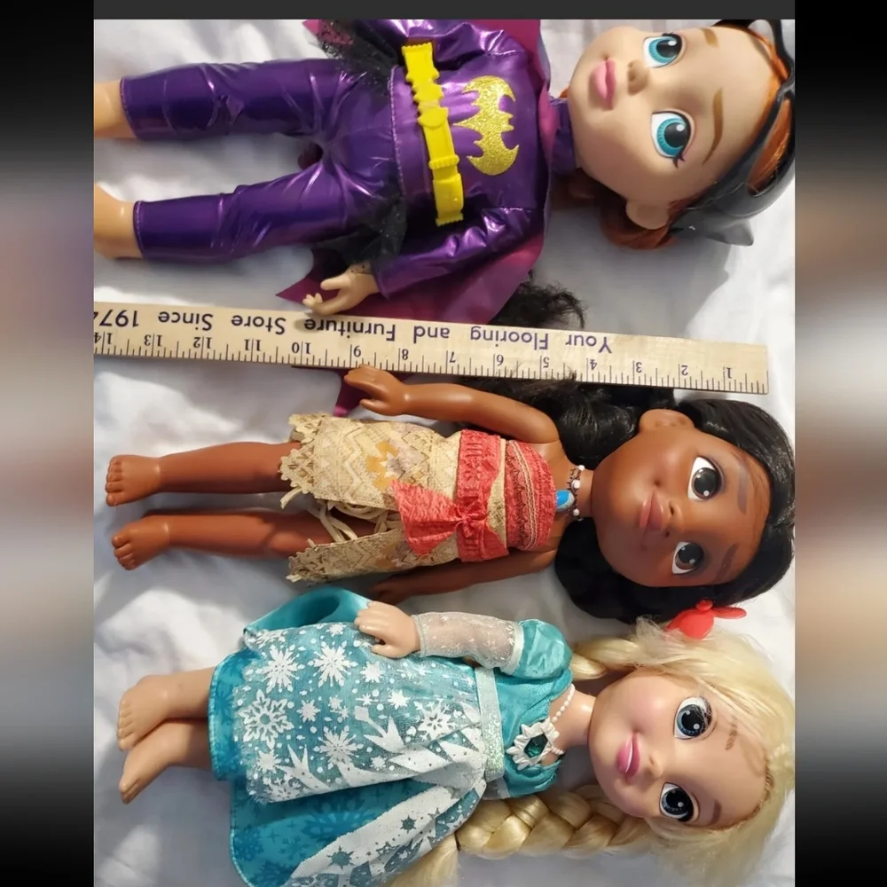 :*3 toddler Disney Princess Doll Baby 13" singing Frozen Elsa Moana & DC batgirl - Picture 15 of 15
